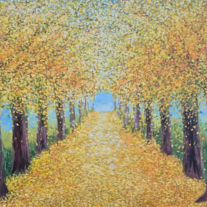 [BUNJANG] Vibrant Canvas Painting: Yellow Leaf Tunnel / 행복한 날들
