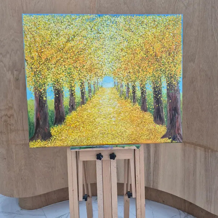 [BUNJANG] Vibrant Canvas Painting: Yellow Leaf Tunnel / 행복한 날들