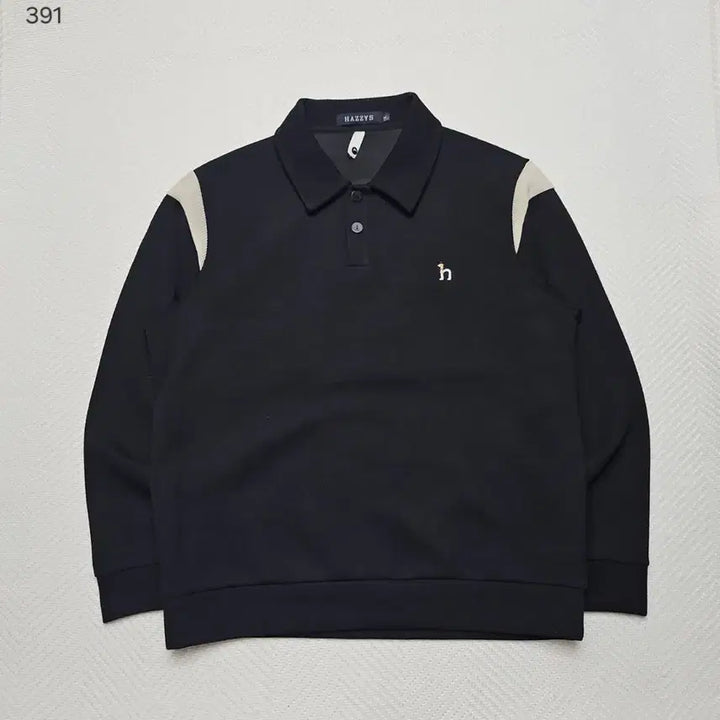 [BUNJANG] Hazzys Black Collar Sweatshirt L / 헤지스 블랙 카라 맨투맨 L