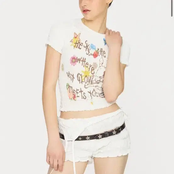 [BUNJANG] GLOWNY Caribou Short Sleeve T-Shirt M / (택ㅇ) 글로니 카리부 스모크 반팔 숏슬리브 M