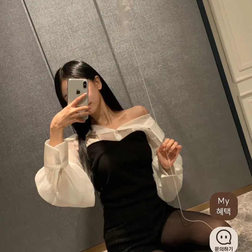 [BUNJANG] Lightme See-through Blouse / 라이트미 시스루 블라우스