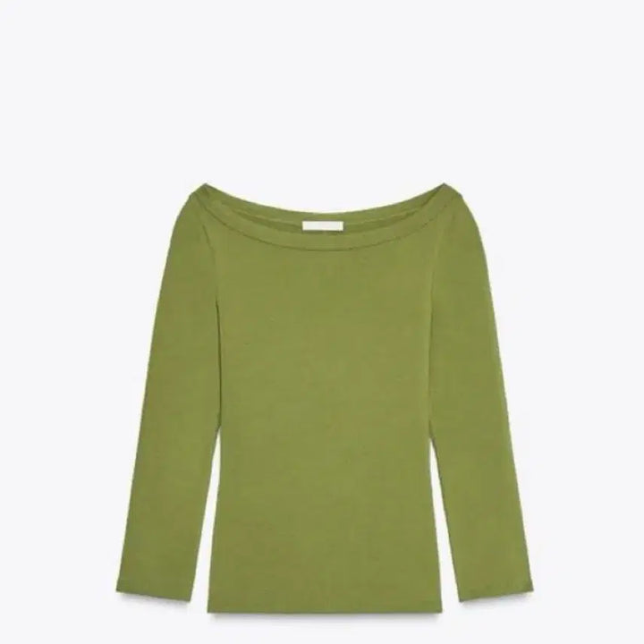 [BUNJANG] Zara Boat Neck T-Shirt Olive Oil M / 자라 보트넥 티셔츠 올리브 오일 M 새상품