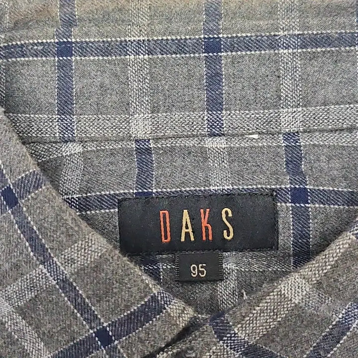 [BUNJANG] Daks Grey Check Long Sleeve Shirt 95 / 닥스 그레이 체크 긴팔 셔츠 95