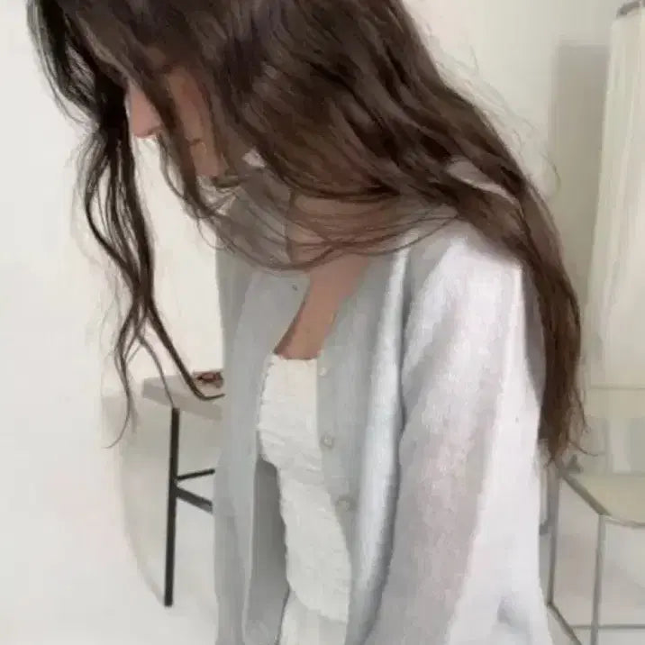 [BUNJANG] Yoonsulshop Kid Mohair Cardigan Sky Blue / 윤슬샵 키드모헤어 가디건 소라