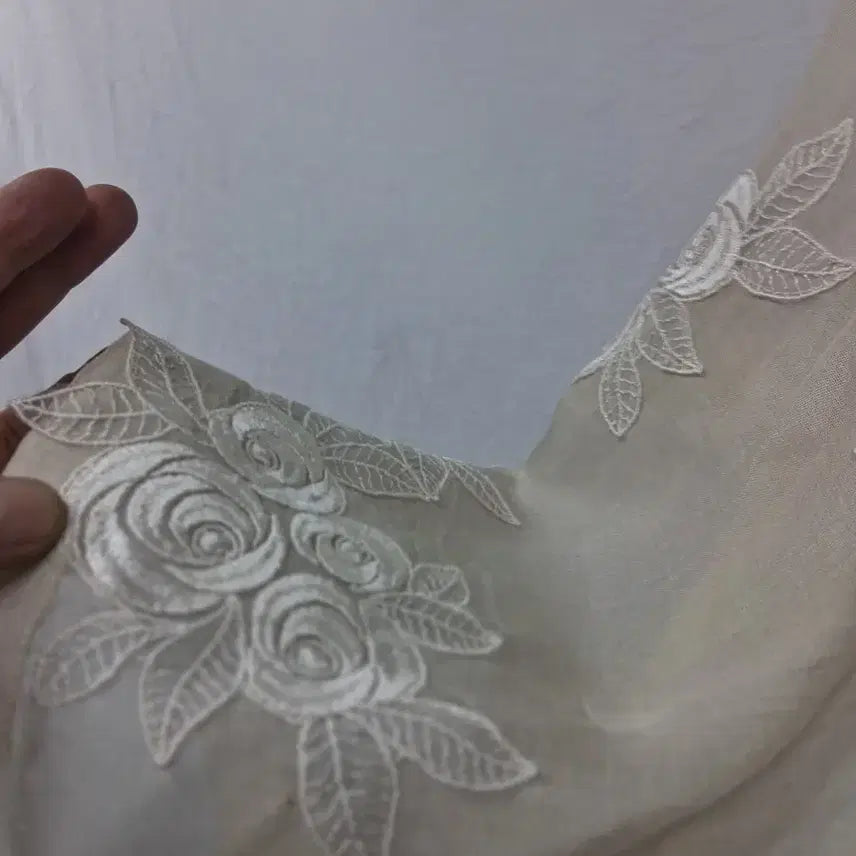 [BUNJANG] Ivory Lace Rose Crop Jacket Blouse / 레이스 장미 울 자켓 아이보리 크롭 블라우스 외  검정니트 3천