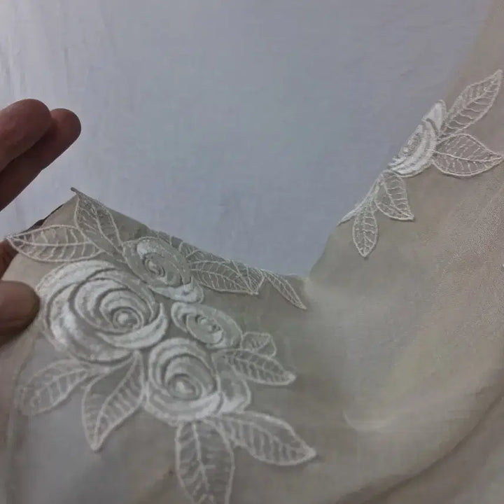 [BUNJANG] Ivory Lace Rose Crop Jacket Blouse / 레이스 장미 울 자켓 아이보리 크롭 블라우스 외  검정니트 3천