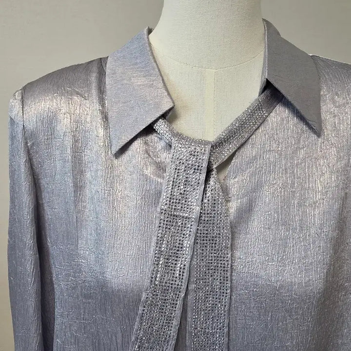 [BUNJANG] Ribbon Tie Blouse Lavender / 리본타이 셔츠 블라우스 연보라