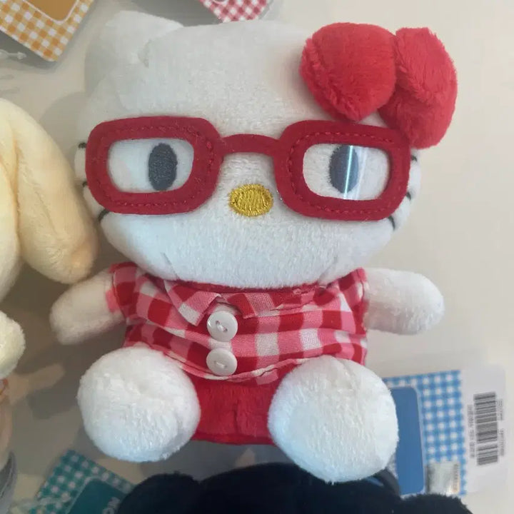 [BUNJANG] Sanrio Hangyodon Hello Kitty Chococat Pompompurin Nerd Glasses Plush Keychain / 새상품 한교동 헬로키티 초코캣 폼폼푸린 너드 안경 인형 키링 산리오 정품