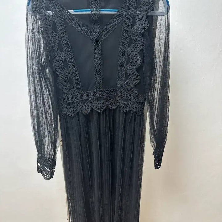 [BUNJANG] Black See-Through Dress / (새상품)블랙 시스루 원피스