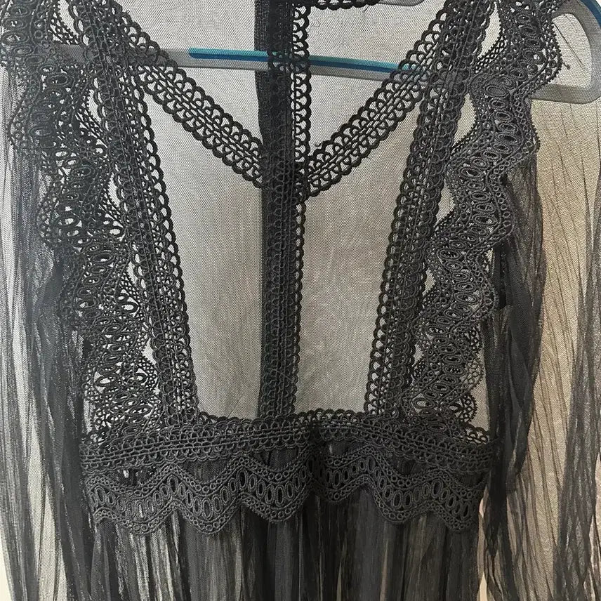 [BUNJANG] Black See-Through Dress / (새상품)블랙 시스루 원피스