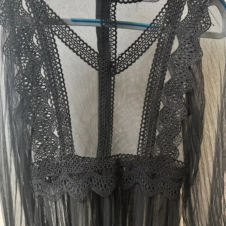 [BUNJANG] Black See-Through Dress / (새상품)블랙 시스루 원피스