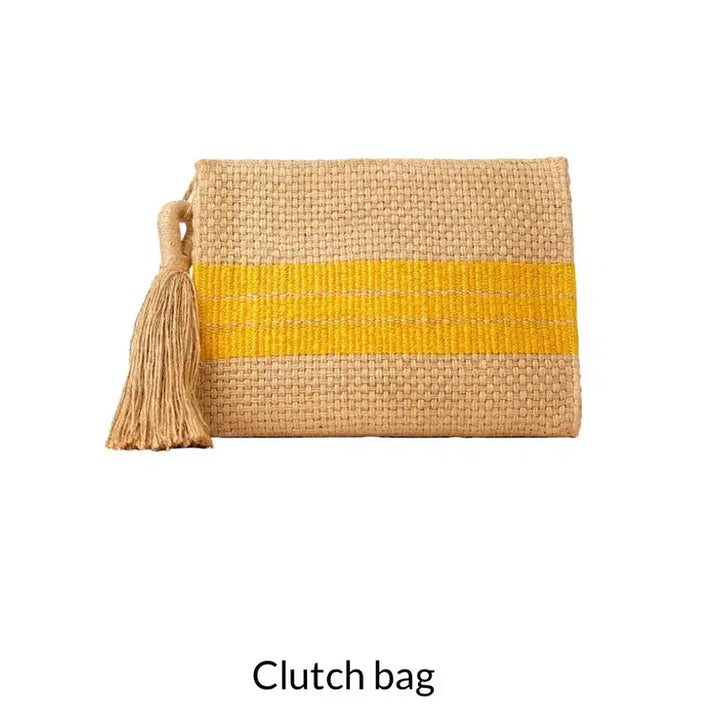 [BUNJANG] Zara Jute Tassel Clutch Bag / 자라 라탄 테슬 클러치백