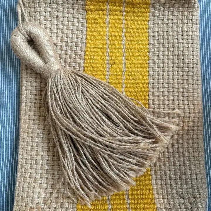 [BUNJANG] Zara Jute Tassel Clutch Bag / 자라 라탄 테슬 클러치백