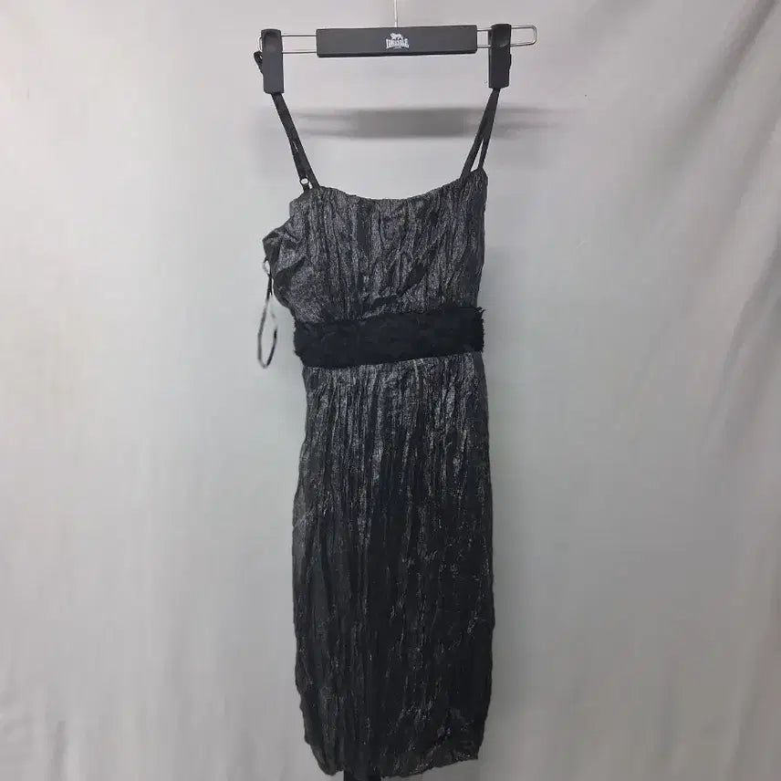 [BUNJANG] Black Shirring Mini Dress S / 블랙 셔링 끈 원피스 S 두가지 개당