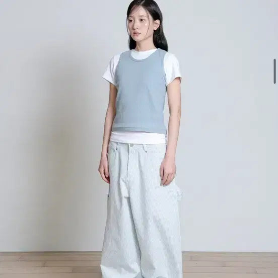[BUNJANG] Oafish Logo Stripe Work Pants White / oafish 오피쉬 로고 스트라이프 워크 팬츠 화이트