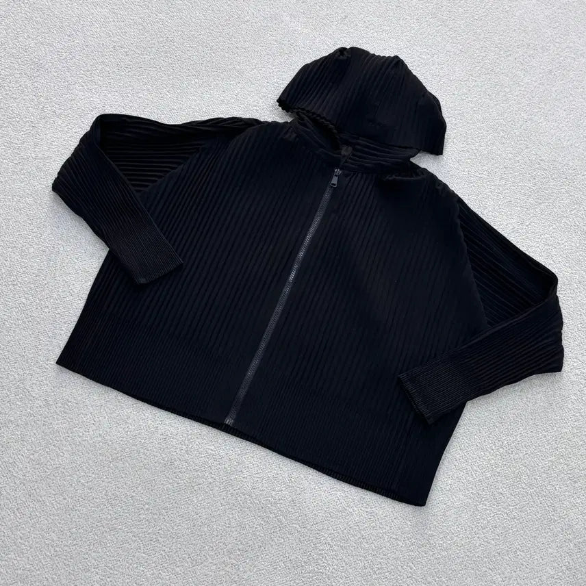 [BUNJANG] F New Laplie Pleats Hooded Zip-Up Jacket / F 신형 라플리 플리츠 후드 집업 자켓 0427E