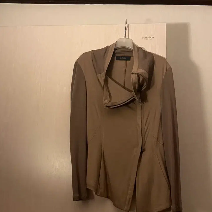[BUNJANG] Rick Owens Rickmats Asymmetrical High Neck Khaki Brown Slave Jacket / 릭맛 락시크 사선 하이넥 카키 브라운 슬레이브 자켓