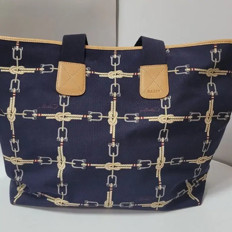[BUNJANG] Bally Navy Canvas Tote Bag / 발리 토트백 입니다