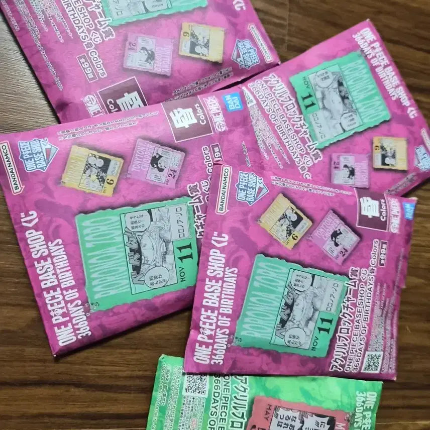 [BUNJANG] One Piece Base Shop Birthday Acrylic Charm Set / 원피스 베이스샵 쿠지 생일 아크릴 5종 일괄