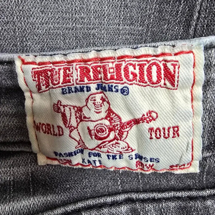 [BUNJANG] True Religion Black Washed Denim Cropped Pants / 트루릴리젼 블랙 워싱 데님 7부 (1985)