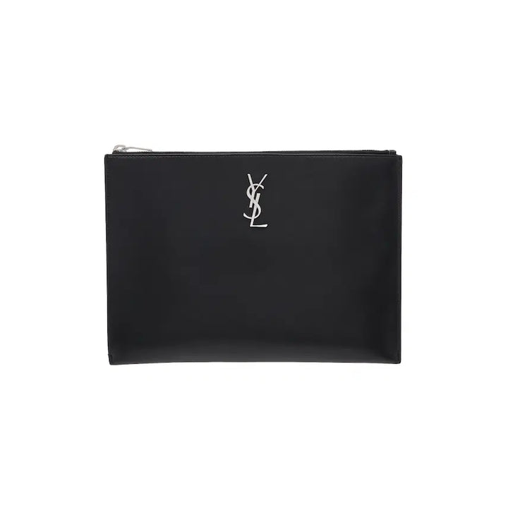 [BUNJANG] Saint Laurent Monogram Black Leather Clutch / 생로랑 모노그램 메탈 클러치