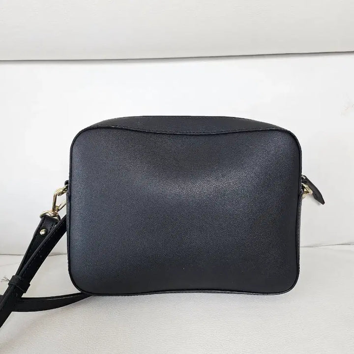 [BUNJANG] Hazzys Black Leather Crossbody Bag / 헤지스 블랙 가죽 크로스백