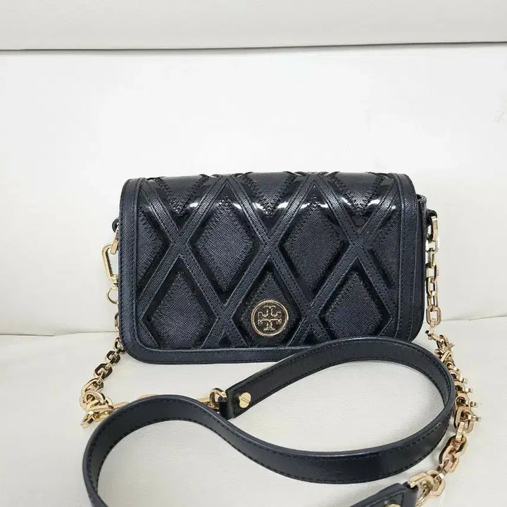 [BUNJANG] Tory Burch Black Diamond Quilted Chain Bag / 토리버치 블랙 다이아몬드 체인백