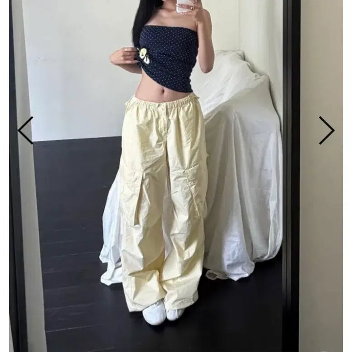 [BUNJANG] As If 90s Parachute Cargo Pants (Lemon) / 에즈이프캘리 파라수트 카고 팬츠 (레몬)