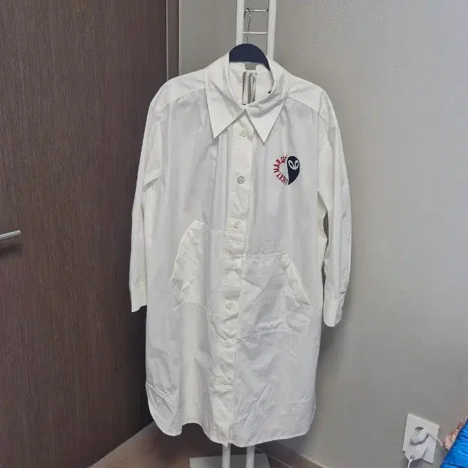 [BUNJANG] Lucky Marche 100% Cotton Long Shirt Dress / 럭키마르쉐(S/55~66) 면100 롱셔츠원피스