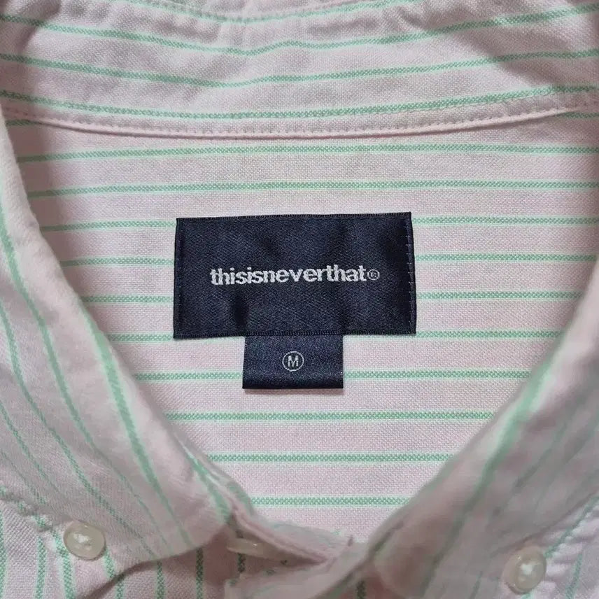 [BUNJANG] thisisneverthat Stripe Oxford Shirt Pink / 디네댓 디스이즈네버댓 스트라이프 옥스포트 셔츠 핑크 (M)