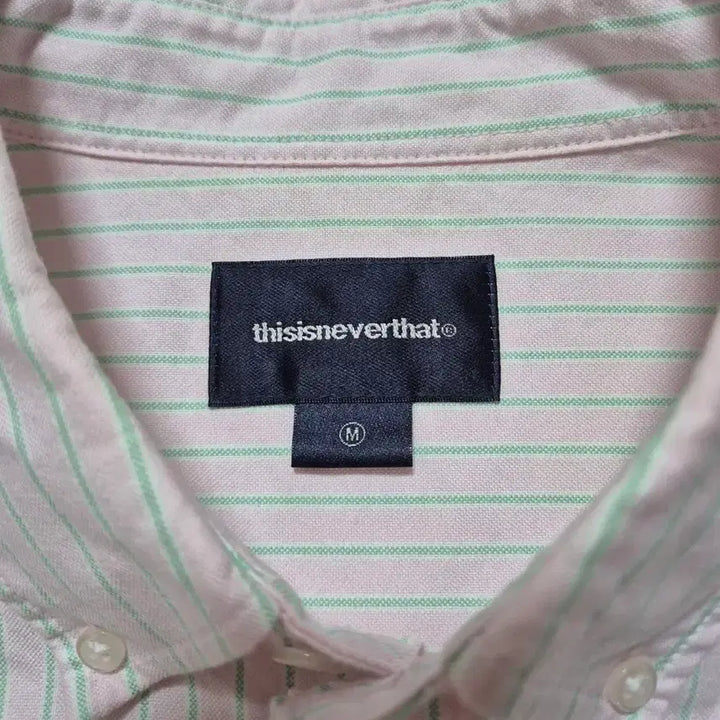 [BUNJANG] thisisneverthat Stripe Oxford Shirt Pink / 디네댓 디스이즈네버댓 스트라이프 옥스포트 셔츠 핑크 (M)
