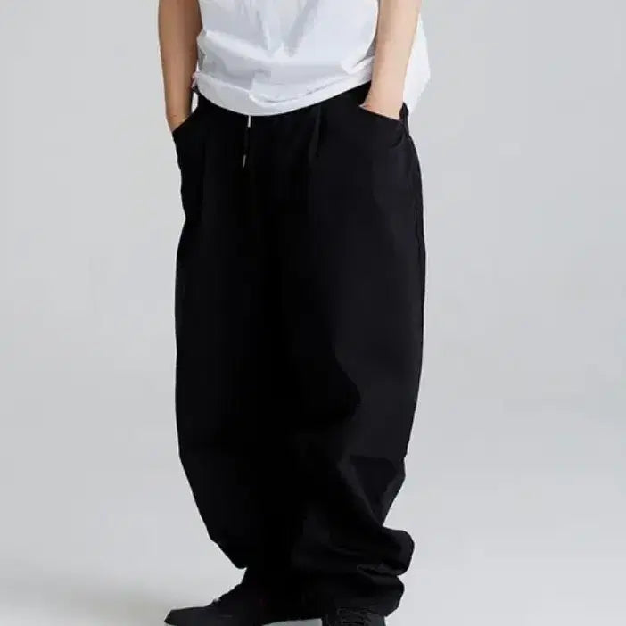 [BUNJANG] BSRabbit Mid-90 Baggy Cotton Pants Black / 비에스래빗 미드90 배기 코튼 팬츠 블랙