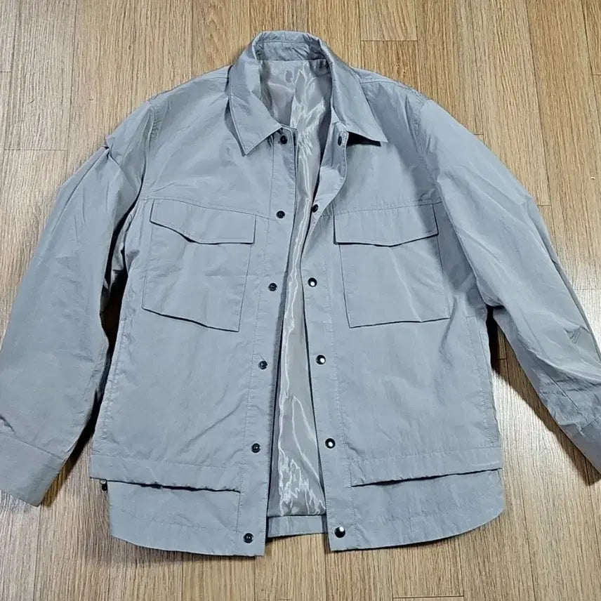 [BUNJANG] Solid Homme Gray Pocket Shirt Jacket / 솔리드옴므 회색 포켓 셔츠 자켓 간절기 아우터