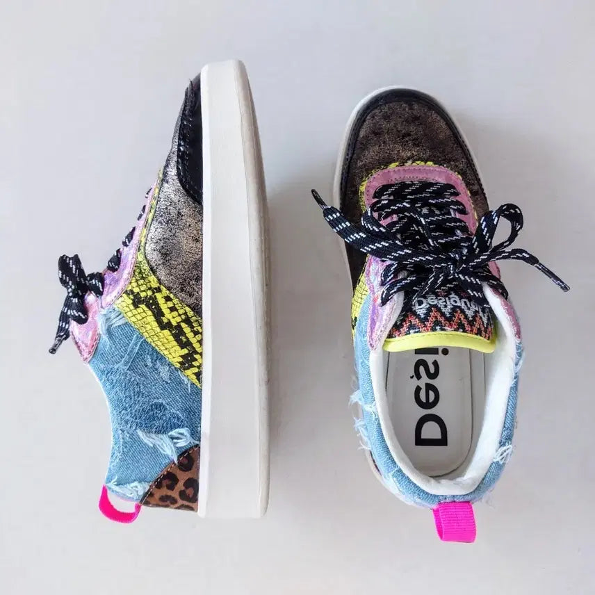 [BUNJANG] Desigual Patchwork Design Sneakers / 스페인 데시구알 패치워크 디자인 스니커즈