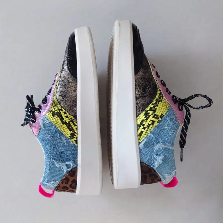 [BUNJANG] Desigual Patchwork Design Sneakers / 스페인 데시구알 패치워크 디자인 스니커즈