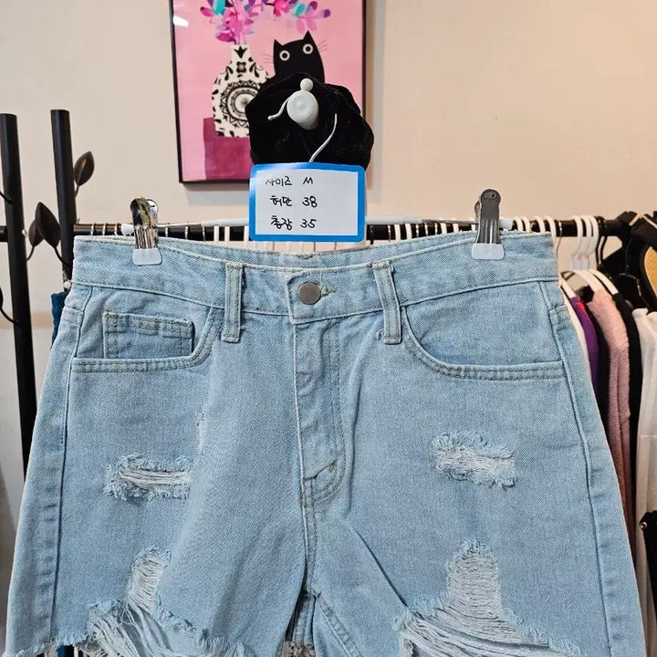[BUNJANG] Distressed Denim Shorts (Size M) / 데미지 청반바지 숏팬츠 M