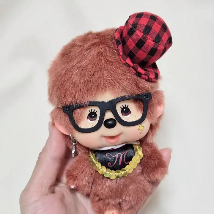 [BUNJANG] Monchhichi JOL Redbrown Lightning Keychain / 몬치치 Jol 레드브라운 키링