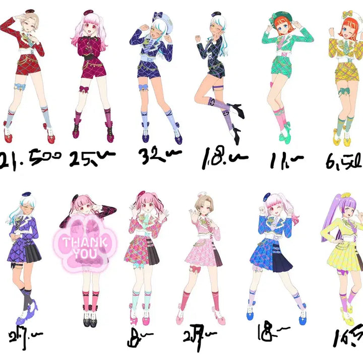 [BUNJANG] Pri☆Magica Check Eye Priverse Coordination Set / 프리매직 프리마지 체크 아이프리버스 코디