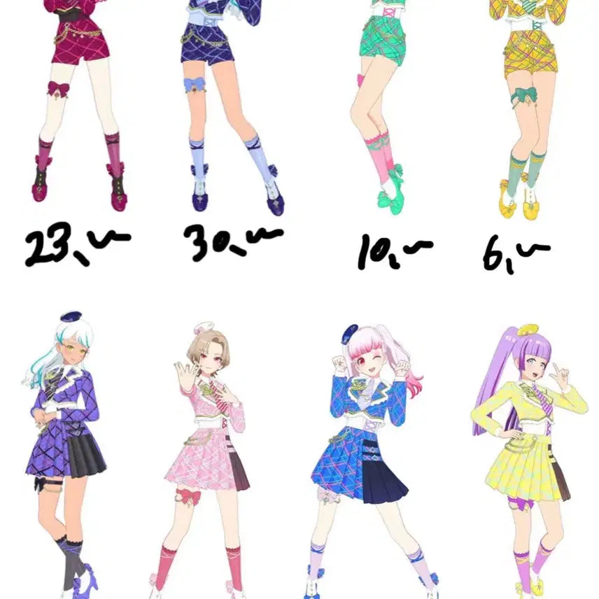 [BUNJANG] Pri☆Magica Check Eye Priverse Coordination Set / 프리매직 프리마지 체크 아이프리버스 코디