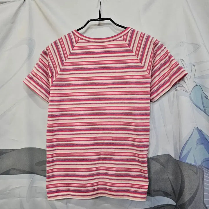 [BUNJANG] Courreges Logo Stripe Short Sleeve T-Shirt / 꾸레쥬 로고 스트라이프 반팔 티셔츠