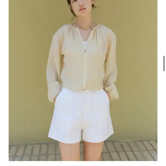 [BUNJANG] Yuje Herringbone Cotton Pants Ivory S / 유제 헤링본 코튼 팬츠 아이보리 S Yuje COTTON Pants