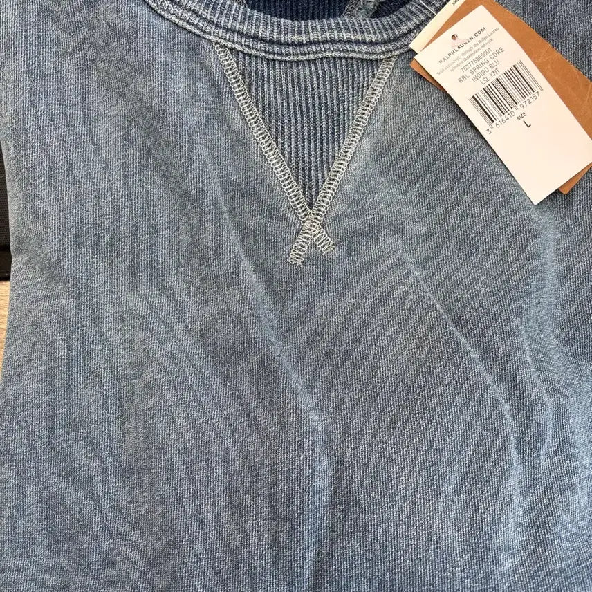 [BUNJANG] RRL Indigo French Terry Sweatshirt L / RRL 인디고 프렌치테리 스웨트셔트 L
