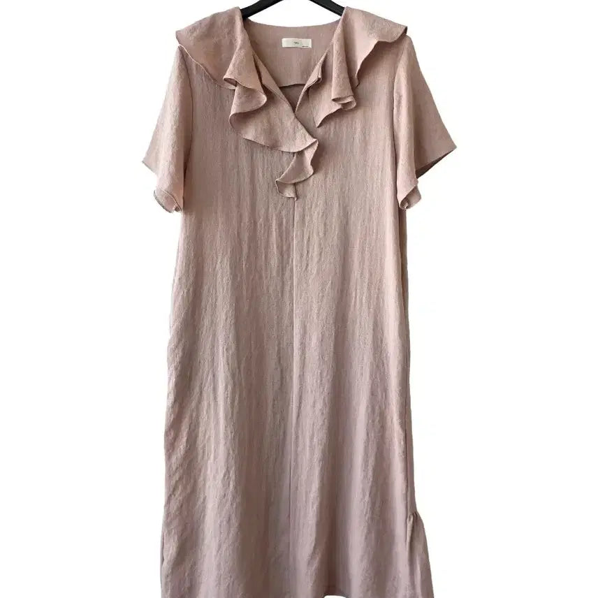 [BUNJANG] Beige Long Dress with Frill Detail / F/프릴 베이지 롱원피스