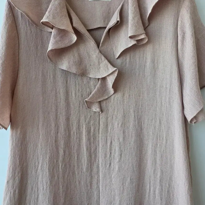 [BUNJANG] Beige Long Dress with Frill Detail / F/프릴 베이지 롱원피스