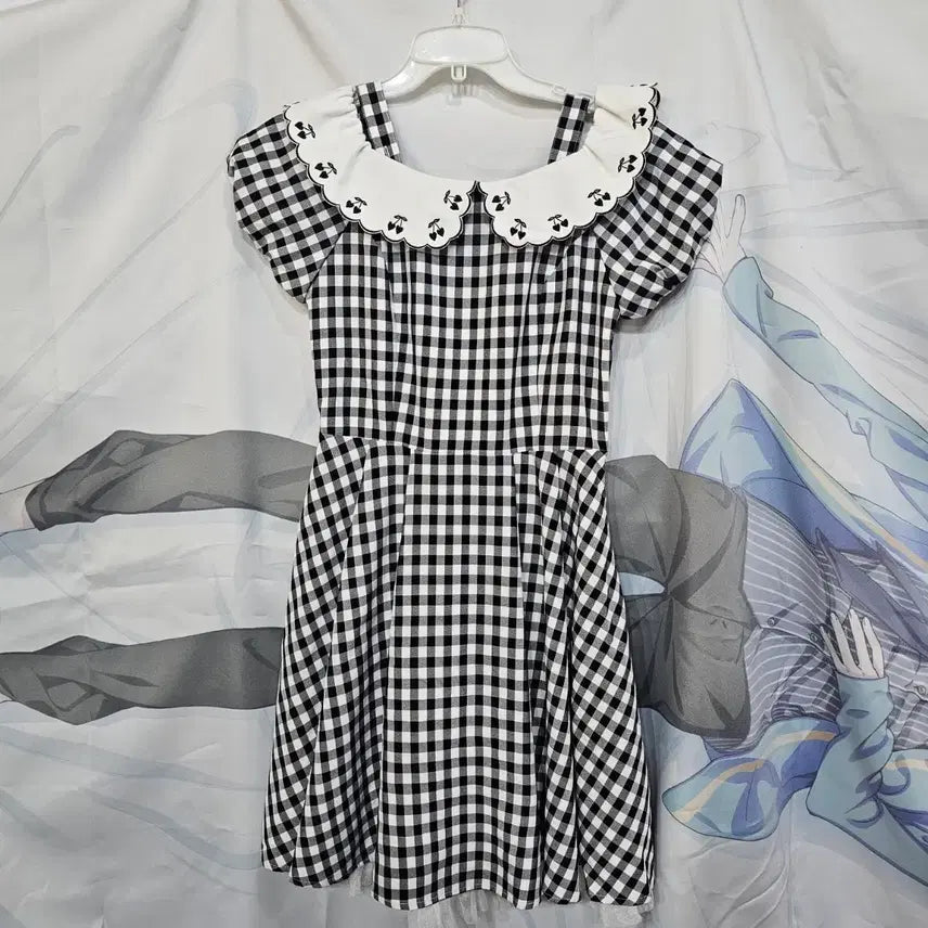 [BUNJANG] Secret Honey Check Ribbon Dress / 시크릿 허니  체크 리본 원피스