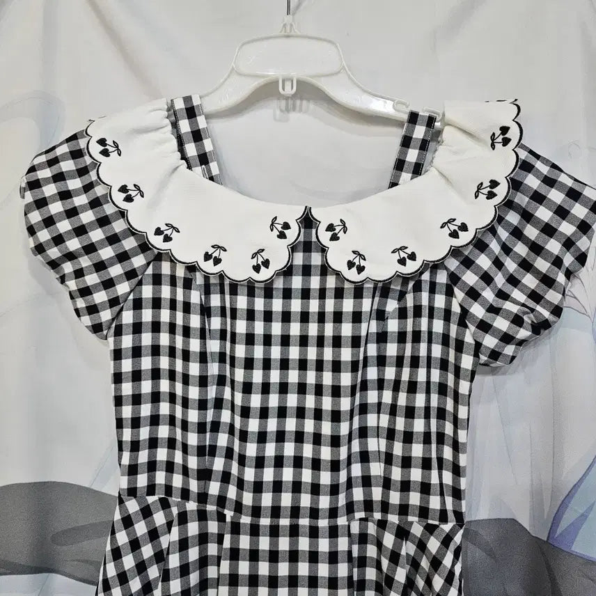 [BUNJANG] Secret Honey Check Ribbon Dress / 시크릿 허니  체크 리본 원피스