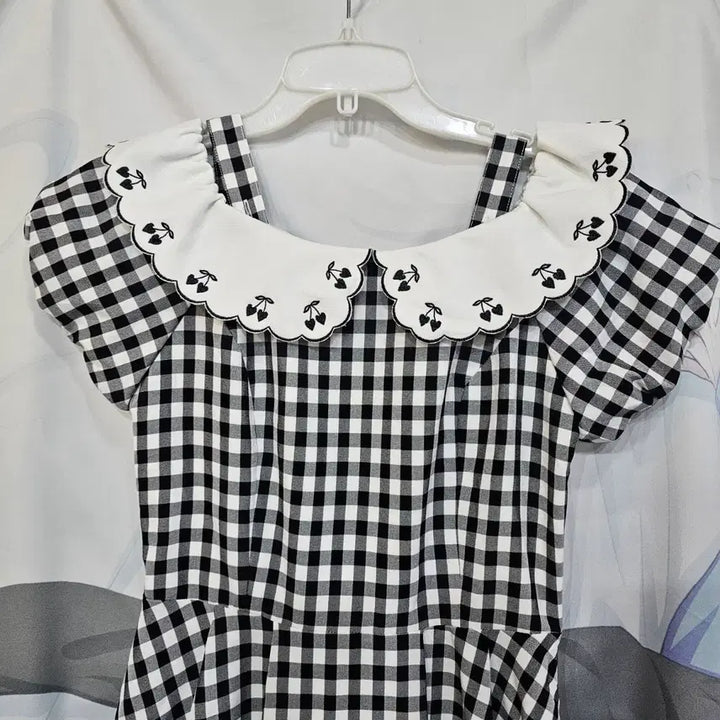 [BUNJANG] Secret Honey Check Ribbon Dress / 시크릿 허니  체크 리본 원피스