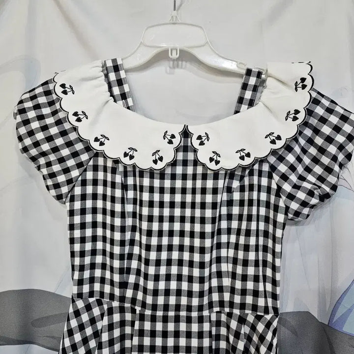[BUNJANG] Secret Honey Check Ribbon Dress / 시크릿 허니  체크 리본 원피스