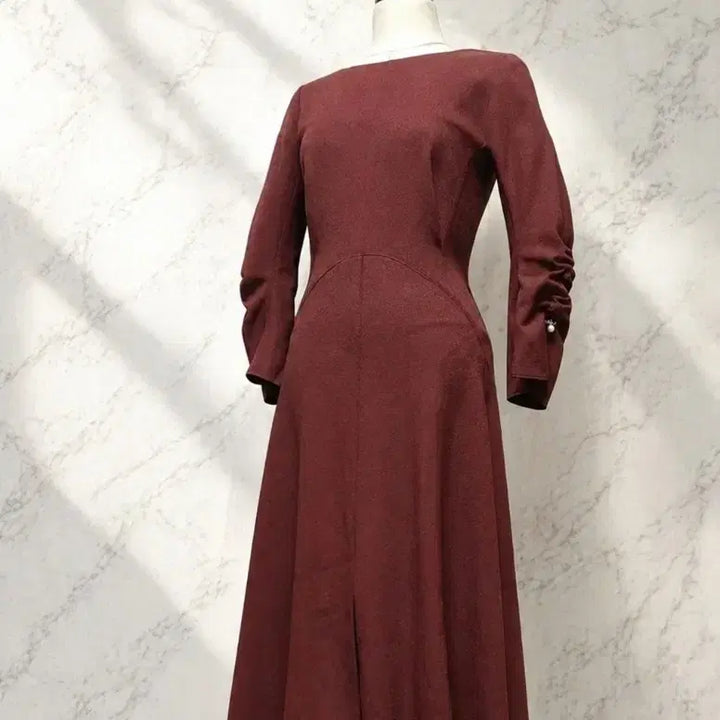 [BUNJANG] OBZÉE Archive Line Dress Wine Size 44 / (정품/새상품) 오브제 아카이브 라인 드레스 44 / 하객룩 추천