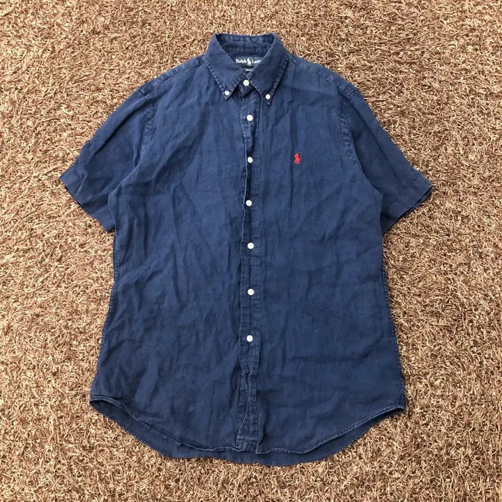 [BUNJANG] Polo Ralph Lauren Linen Short Sleeve Shirt / M 폴로 랄프로렌 린넨 네이비 반팔 셔츠